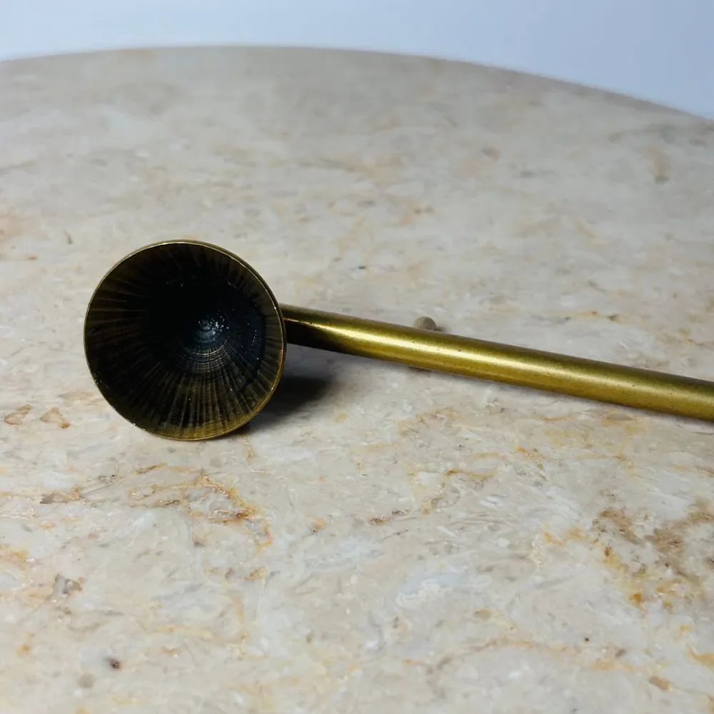 Vintage 12" Brass Candle Snuffer‎ Extinguisher Bell Shaped MCM Retro - Picture 4 of 7